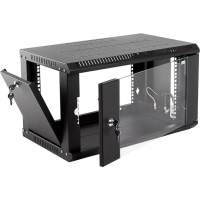 Шкаф коммутационный ЦМО ШРН-ЭКОНОМ (ШРН-Э-6.350-9005) настенный 6U 600x350мм пер.дв.стекл 85кг черный 300мм 11.43кг 180град. 342мм металл