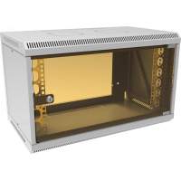 Шкаф коммутационный Suprlan ТВЛ-6U-600-350-СР (05-1060) настенный 6U 600x350мм пер.дв.стекл направл.под закл.гайки 70кг RAL 7035 285мм 13.3кг 360мм металл