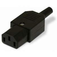 Вилка Hyperline CON-IEC320C13 (упак.:1шт) 1м черный