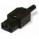 Вилка Hyperline CON-IEC320C13 (упак.:1шт) 1м черный