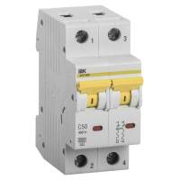 Автоматический выключатель IEK MVA31-2-050-C 50A тип C 6kA 2П 400В 2мод белый (упак.:1шт)