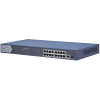 Коммутатор Hikvision DS-3E0518P-E 17x1Гбит/с 1SFP 16PoE+ 230W неуправляемый