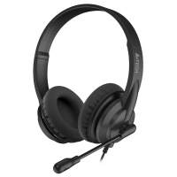 Наушники с микрофоном A4Tech HU-10 черный 2м накладные USB оголовье (HU-10/USB/BLACK)