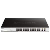 Коммутатор D-Link DGS-1210-28P/F 24x1Гбит/с 4xКомбо(1000BASE-T/SFP) 24PoE 193W управляемый