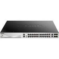 Коммутатор D-Link DGS-3130-30PS/B (L3) 24x1Гбит/с 2x10Гбит/с 4xКомбо(10GBase-T/SFP+) 4SFP+ 24PoE 370W управляемый