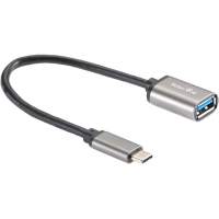 Кабель-адаптер  Type-Cm - USB 3.0 Af , OTG, 1,5A , 5,0Gbps , Alum grey 0,2m Telecom (TC409M)