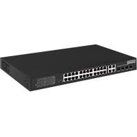 Коммутатор / OSNOVO PoE коммутатор 24 x 10/100 Base-T PoE,  4 x GE Combo Uplink RJ45/SFP, PoE на порт - до 30W, суммарно PoE до 385W
