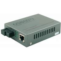Медиаконвертер/ OSNOVO Гигабитный медиаконвертер, по одному волокну SM до 20 км, по MM - до 500м, tx1550/rx1310нм