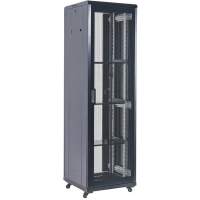 Шкаф серверный Rexant (04-4266-232) напольный 42U 600x800мм пер.дв.перфор. металл 2 бок.пан. направл.под винты 800кг черный 92кг 230град. 2054мм IP20 сталь