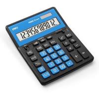 Калькулятор настольный Deli EM888A-BK-BL черный/голубой 12-разр.