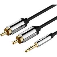 Кабель Vention аудио Jack 3,5 mm M/2RCA M - 3 м Черный [P550AC300-S]