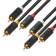 Кабель GCR 3.0m аудио 3 х RCA / 3 х RCA , GOLD, черный, GCR-51821 [GCR-51821]