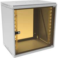Шкаф коммутационный Suprlan (05-1203) настенный 12U 600x450мм пер.дв.стекл направл.под закл.гайки 70кг светло-серый 385мм 21.94кг 620мм металл