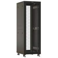 Шкаф серверный Hyperline (TTBR-3761-DD-RAL9004) напольный 37U 600x1000мм пер.дв.перфор.2ств. задн.дв.перфор.2-хст. направл.под закл.гайки 1000кг черный 910мм 1833мм IP20 сталь