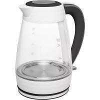 Чайник электрический Polaris PWK 1704CGL Diamond 1.7л. 2200Вт белый/черный корпус: стекло/пластик (PWK 1704CGL)
