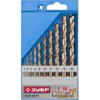 Набор сверл Зубр КОБАЛЬТ (29626-H10_Z01) по металлу (10пред.) для дрелей
