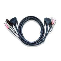 Кабель KVM USB(тип А Male)+DVI-D(Male)+2хАудио(Male) <-> USB(тип B Male)+DVI-D(Male)+2хАудио(Male) 3м., черный. / CABLE DVI/USBA/SP.MC-DVI/USB B 3.0M