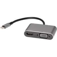 Адаптер USB Type-Cm-VGA, HDMI 4k*30Hz, USB3.0, PD, Audio, iOpen (Aopen/Qust)[ACU4511]