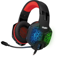 Гарнитура Sven AP-U988MV, черный-красный (USB, LED, 7.1) [SV-014780]