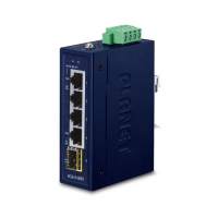 коммутатор / PLANET IGS-510TF IP30 Compact size 4-Port 10/100/1000T + 1-Port 100/1000X SFP Gigabit Ethernet Switch (-40~75 degrees C, dual 9~48V DC/24V AC)