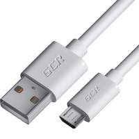 Кабель GCR 2.0m MicroUSB, белый, быстрая зарядка, 28/24 AWG [GCR-53233]