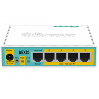 Маршрутизатор/ hEX PoE lite 5xEthernet with PoE output for four ports, USB, 650MHz CPU, 64MB RAM, RouterOS L4