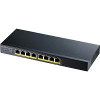 Коммутатор/ Zyxel GS1900-8HP Smart L2 PoE+ Switch , 8xGE PoE+, Desktop, Silent, Budget PoE 70W