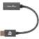 Кабель-переходник DP - HDMI-F 0.2m , серый металлик, оплетка, 4K@60Hz, Telecom (TA560)