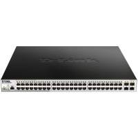 Коммутатор/ DGS-1210-52MP/ME/B Managed L2 Metro Ethernet Switch 48x1000Base-T PoE, 4x1000Base-X SFP, PoE Budget 370W, Surge 6KV, CLI, RJ45 Console, Dying Gasp