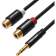 Переходник Переходник-разветвитель Vention гибкий Jack 3.5 mm M/2RCA F - 0.3 м Чёрный [VAB-R02-B030]
