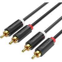 Кабель Vention аудио 2RCA M/2RCA M - 2м Чёрный [BCMBH]