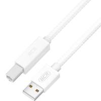Кабель GCR Premium 1.0m USB 2.0, AM/BM, белый нейлон 28/24 AWG, экран, армированный, морозостойкий, GCR-54211 [GCR-54211]