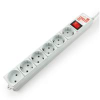 Фильтр-удлинитель Power Cube 3 м 6 розеток (серый) 10А/2,2кВт/ Surge protector Power Cube 3 m 6 outlets (gray) 10A / 2.2kW