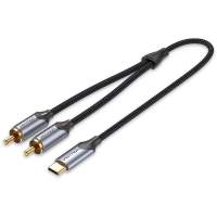 Переходник Переходник-разветвитель Vention гибкий USB-C M/2RCA M - 1.5м [BGUHG]