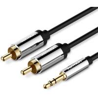 Кабель Vention аудио Jack 3,5 mm M/2RCA M - 5 м Чёрный [P550AC500-S]