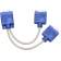 Кабель-разветвитель VGA 1-2 (1x15M/2 x15F),VCOM, 0.2метра [VVG6530-0.2M]