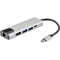 Адаптер USB 3.1 Type-Cm -HDMI A(m) 4K@30Hz, RJ45, 2XUSB3.0, PD, iOpen [ACU435M]