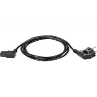 Кабель комп - розетка 220V EU (угол-угол)VDE 3GX0,75mm2, 1,8m, медь, Telecom TE021DA-CU0.75-1.8M