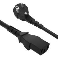 Кабель GCR 10.0m, Евровилка угловая - С13, 3*0,5mm, черный, GCR-54373 [GCR-54373]