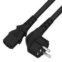 Кабель GCR PROF 10.0m, Евровилка угловая - С13, 3*1,0mm, черный, GCR-54381 [GCR-54381]