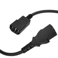 Удлинитель GCR PROF 7.0m, С13 - С14, черный, 3*1,0mm, GCR-54340 [GCR-54340]