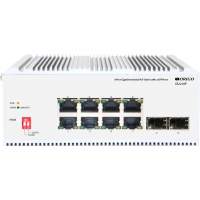 Коммутатор/ Unmanaged Industrial Switch 8x1000Base-T PoE, 2x1000Base-X SFP, PoE Budget 185W, Surge 4KV, -40 to 75°C