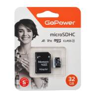 Карта памяти microSD GoPower 32GB Class10 60 МБ/сек V10 с адаптером [00-00025675]