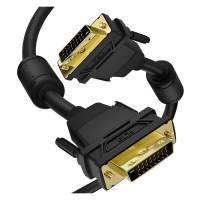 Кабель GCR PROF 5.0m DVI-D, черный, GOLD, ферритовые кольца, OD 8.5mm, 28 AWG, DVI/DVI, 25M/25M, двойной экран [GCR-54235]