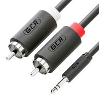 Переходник GCR -аудио 3.0m jack 3,5mm / 2 х RCA , черный, M/M, GCR-51725 [GCR-51725]