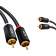 Кабель GCR 5.0m аудио 2 х RCA / 2 х RCA , GOLD, черный, GCR-53116 [GCR-53116]