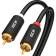Кабель GCR 5.0m аудио 2 х RCA / 2 х RCA , GOLD, черный, GCR-53116 [GCR-53116]