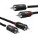 Кабель GCR 5.0m аудио 2 х RCA / 2 х RCA, черный, GCR-54131 [GCR-54131]