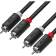 Кабель GCR 5.0m аудио 2 х RCA / 2 х RCA, черный, GCR-54131 [GCR-54131]