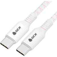 Кабель GCR 1.0m Type C-C POWER DELIVERY 18 W, бело-розовый, AL case белый, белый ПВХ, GCR-54534 [GCR-54534]